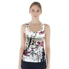 Pink Flower Ink Painting Art Racer Back Sports Top by BangZart