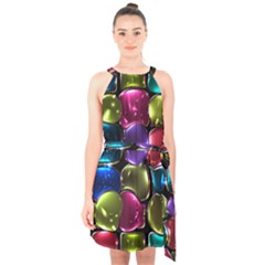 Stained Glass Halter Collar Waist Tie Chiffon Dress by BangZart