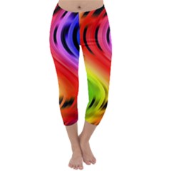 Colorful Vertical Lines Capri Winter Leggings  by BangZart