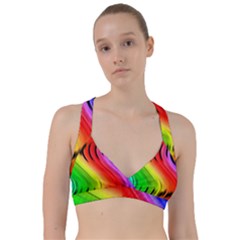 Colorful Vertical Lines Sweetheart Sports Bra