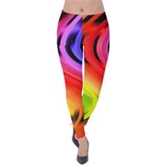 Colorful Vertical Lines Velvet Leggings by BangZart