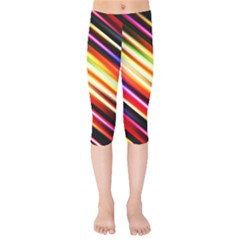 Funky Color Lines Kids  Capri Leggings 