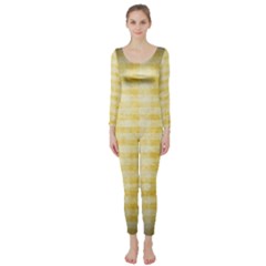 Spring Yellow Gingham Long Sleeve Catsuit by BangZart