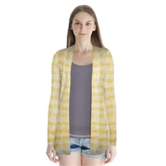 Spring Yellow Gingham Drape Collar Cardigan by BangZart