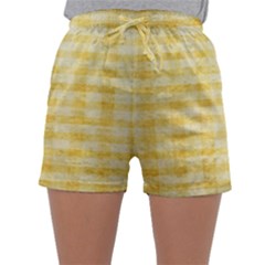 Spring Yellow Gingham Sleepwear Shorts by BangZart