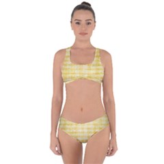 Spring Yellow Gingham Criss Cross Bikini Set