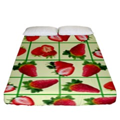 Strawberries Pattern Fitted Sheet (king Size) by SuperPatterns