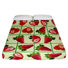 Strawberries Pattern Fitted Sheet (california King Size) by SuperPatterns