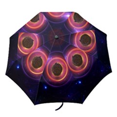 The Little Astronaut On A Tiny Fractal Planet Folding Umbrellas by jayaprime