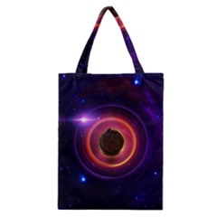 The Little Astronaut On A Tiny Fractal Planet Classic Tote Bag by jayaprime