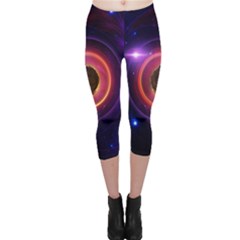 The Little Astronaut On A Tiny Fractal Planet Capri Leggings  by jayaprime