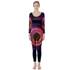 The Little Astronaut On A Tiny Fractal Planet Long Sleeve Catsuit by jayaprime