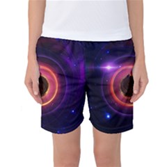 The Little Astronaut On A Tiny Fractal Planet Women s Basketball Shorts by jayaprime