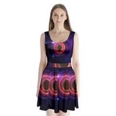 The Little Astronaut On A Tiny Fractal Planet Split Back Mini Dress  by jayaprime