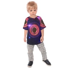 The Little Astronaut On A Tiny Fractal Planet Kids Raglan Tee