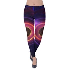 The Little Astronaut On A Tiny Fractal Planet Velvet Leggings by jayaprime