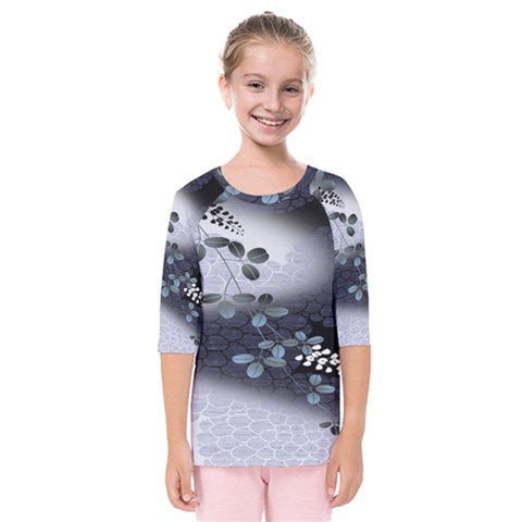 Abstract Black And Gray Tree Kids  Quarter Sleeve Raglan Tee by BangZart