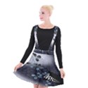 Abstract Black And Gray Tree Suspender Skater Skirt View1