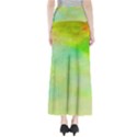 Abstract Yellow Green Oil Full Length Maxi Skirt View2