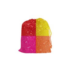 Color Abstract Drops Drawstring Pouches (small)  by BangZart