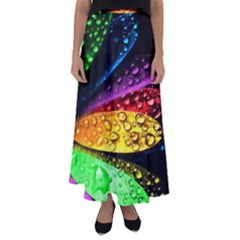 Abstract Flower Flared Maxi Skirt