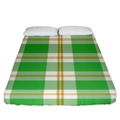 Abstract Green Plaid Fitted Sheet (queen Size) by BangZart