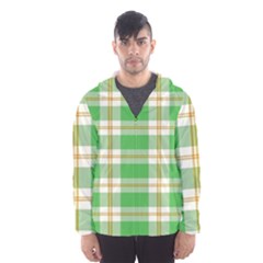 Abstract Green Plaid Hooded Wind Breaker (men) by BangZart