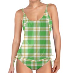 Abstract Green Plaid Tankini by BangZart