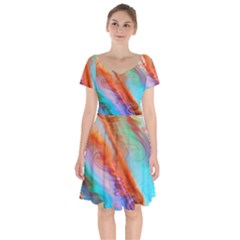 Cool Design Short Sleeve Bardot Dress by BangZart