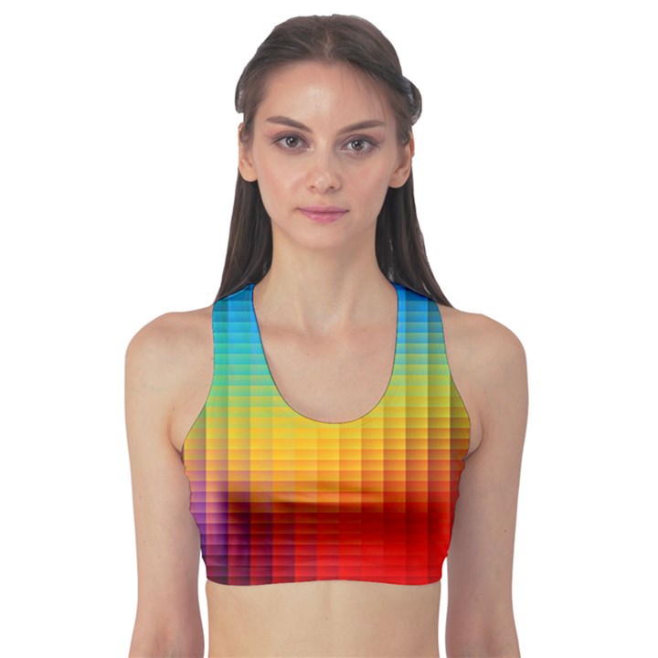 Blurred Color Pixels Sports Bra