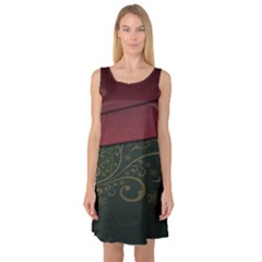 Beautiful Floral Textured Sleeveless Satin Nightdress by BangZart