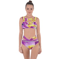 Pink Lotus Flower Bandaged Up Bikini Set 