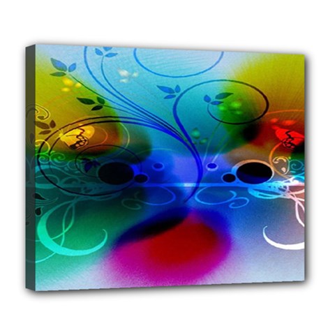 Abstract Color Plants Deluxe Canvas 24  X 20   by BangZart