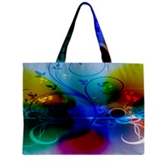 Abstract Color Plants Zipper Mini Tote Bag by BangZart