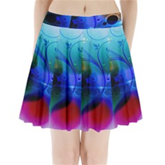 Abstract Color Plants Pleated Mini Skirt by BangZart