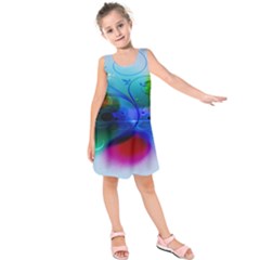 Abstract Color Plants Kids  Sleeveless Dress by BangZart