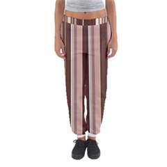 Brown Vertical Stripes Women s Jogger Sweatpants by BangZart