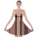 Brown Vertical Stripes Strapless Bra Top Dress View1