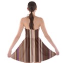 Brown Vertical Stripes Strapless Bra Top Dress View2