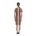 Brown Vertical Stripes Classic Short Sleeve Midi Dress View2