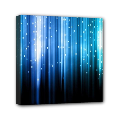 Blue Abstract Vectical Lines Mini Canvas 6  X 6  by BangZart