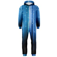 Blue Abstract Vectical Lines Hooded Jumpsuit (men)  by BangZart