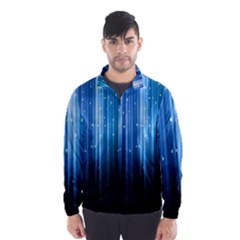 Blue Abstract Vectical Lines Wind Breaker (men) by BangZart