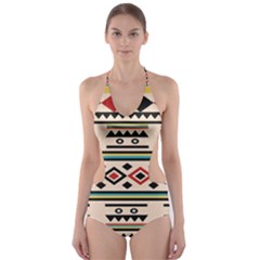 Tribal Pattern Cut-out One Piece Swimsuit by BangZart