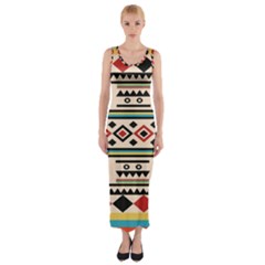 Tribal Pattern Fitted Maxi Dress by BangZart