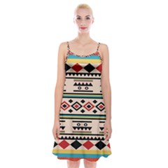 Tribal Pattern Spaghetti Strap Velvet Dress by BangZart