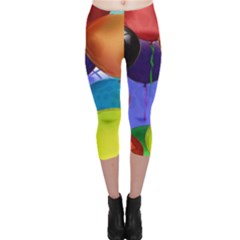 Colorful Balloons Render Capri Leggings  by BangZart