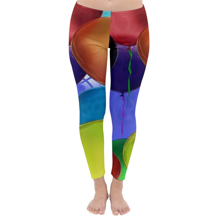 Colorful Balloons Render Classic Winter Leggings