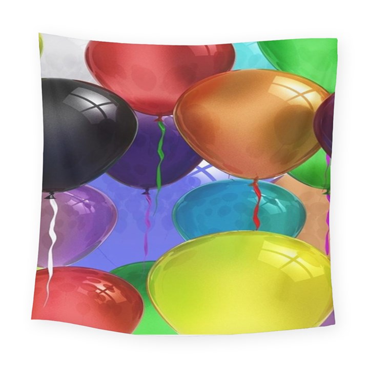 Colorful Balloons Render Square Tapestry (Large)