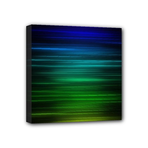 Blue And Green Lines Mini Canvas 4  X 4  by BangZart